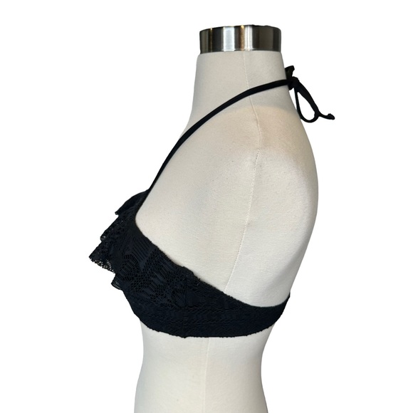 Ralph Lauren Bikini Top Womens Strapless Halter Crochet Light Padded Black Small - Picture 8 of 12